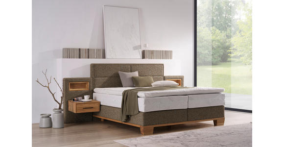 BOXSPRINGBETT 160/200 cm in Braun, Eichefarben - Eichefarben/Braun, Natur, Holz/Textil (160/200cm) - Valnatura