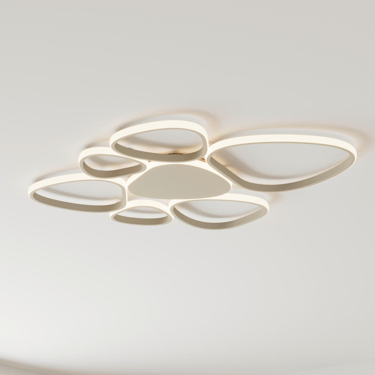 LED-DECKENLEUCHTE Acrux 89,5/79/4 cm  - Sandfarben, Design, Kunststoff/Metall (89,5/79/4cm) - Novel