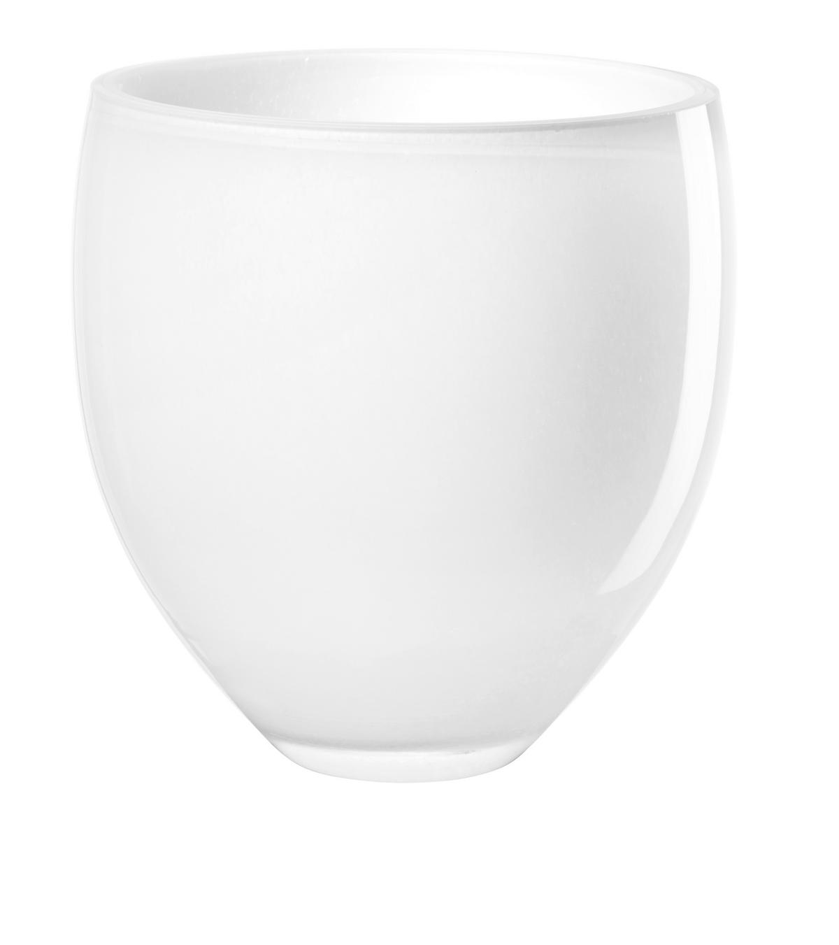 VASE  - Weiss Hochglanz, Basics, Glas (18.5/19/18.5cm) - ASA