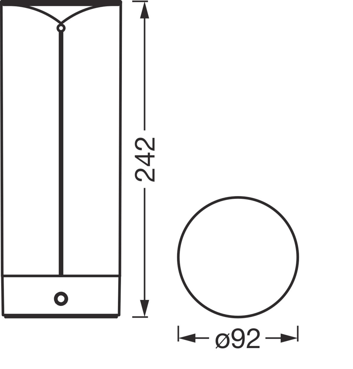 LED-AUßENLEUCHTE 9,2/24,2 cm   - Dunkelgrau, Basics, Kunststoff (9,2/24,2cm) - Osram