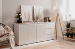 SIDEBOARD Weiß  - Schwarz/Weiß, Design, Holzwerkstoff/Kunststoff (178/80/40cm) - Carryhome