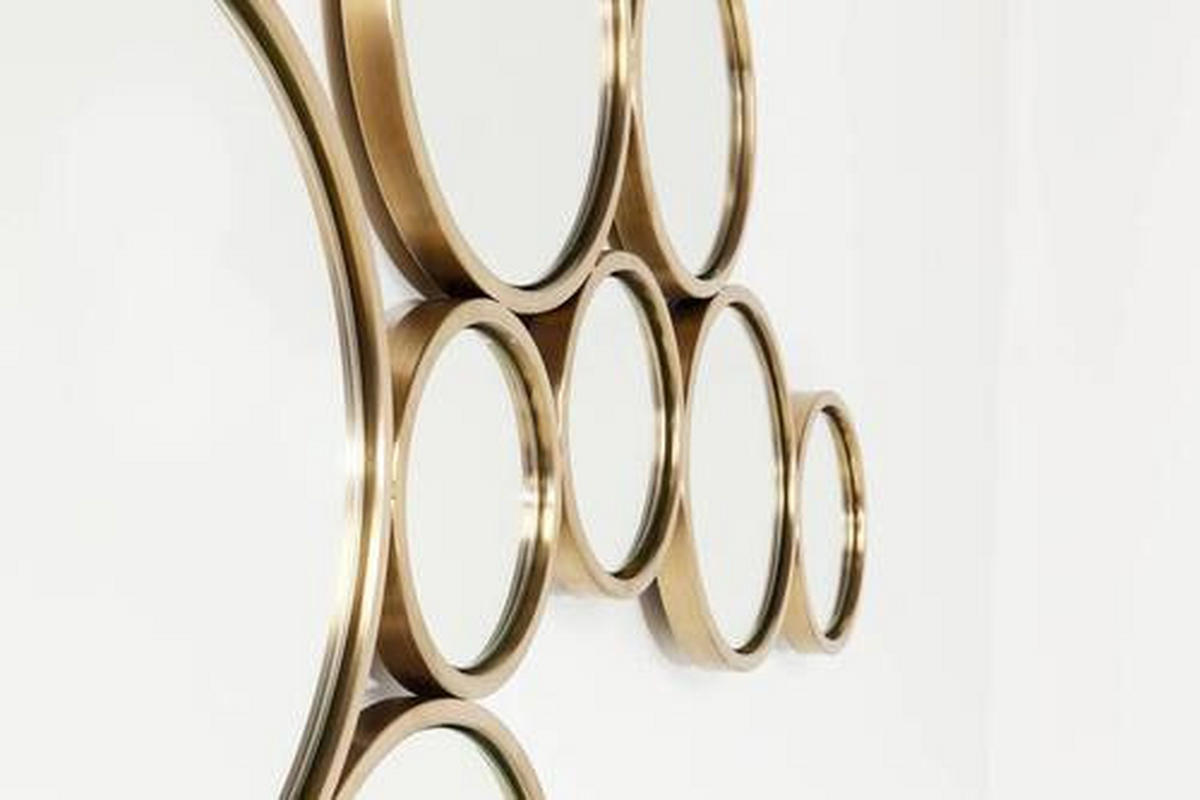 SPIEGEL 138/93/2 cm    in  - Messingfarben, Design, Glas/Metall (138/93/2cm) - Kare-Design