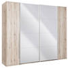SCHWEBETÜRENSCHRANK 270/225/61 cm 4-türig Eiche San Remo  - Alufarben/Eiche San Remo, KONVENTIONELL, Glas/Holzwerkstoff (270/225/61cm) - Ti'me