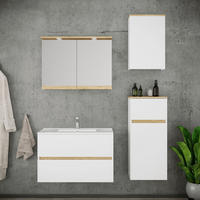 BADEZIMMER 5-teilig  in 121 cm  - Honigeiche/Weiß, Trend, Keramik/Holzwerkstoff (121cm) - MID.YOU