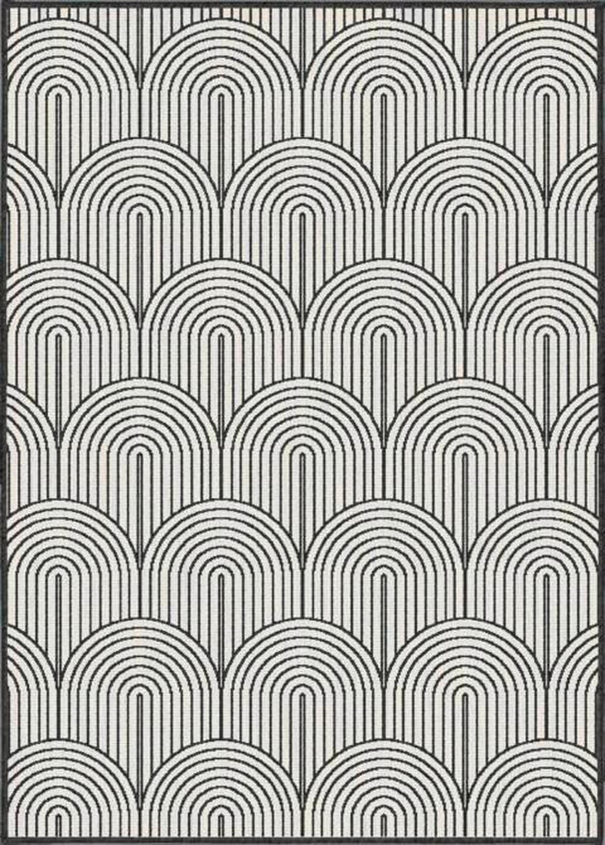OUTDOORTEPPICH 120/170 cm Pangli Schwarz, Weiß  - Schwarz/Weiß, Design, Kunststoff (120/170cm)