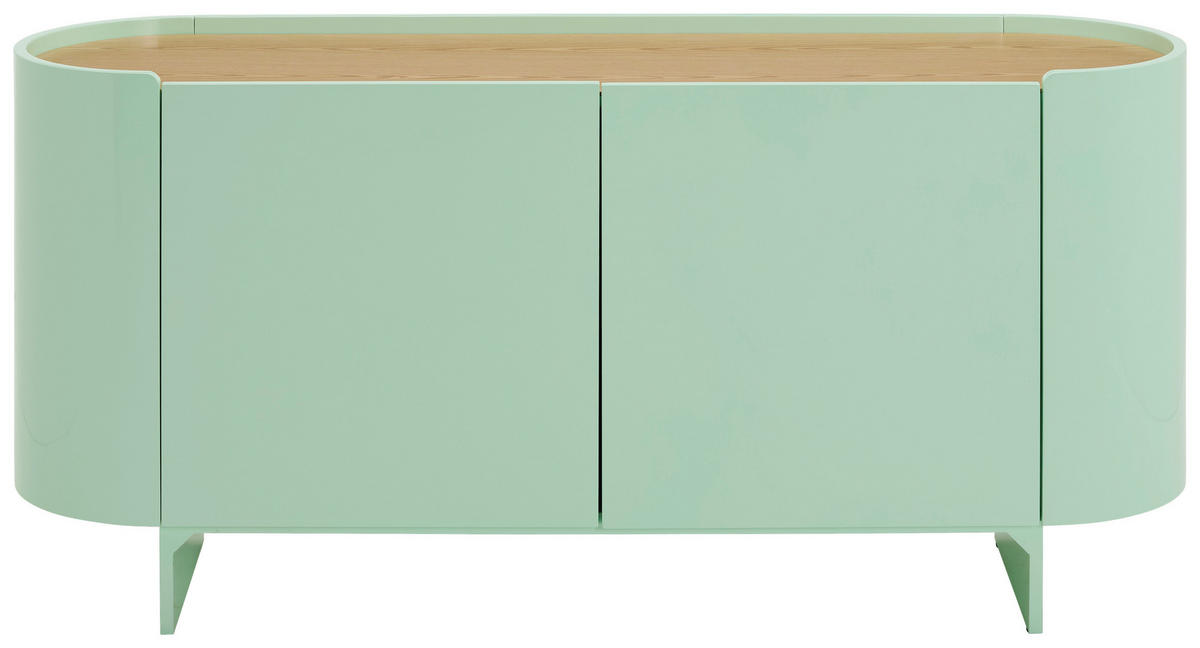 SIDEBOARD  in 160/75/45 cm  - Eichefarben/Grün, Design, Holz/Holzwerkstoff (160/75/45cm) - Novel