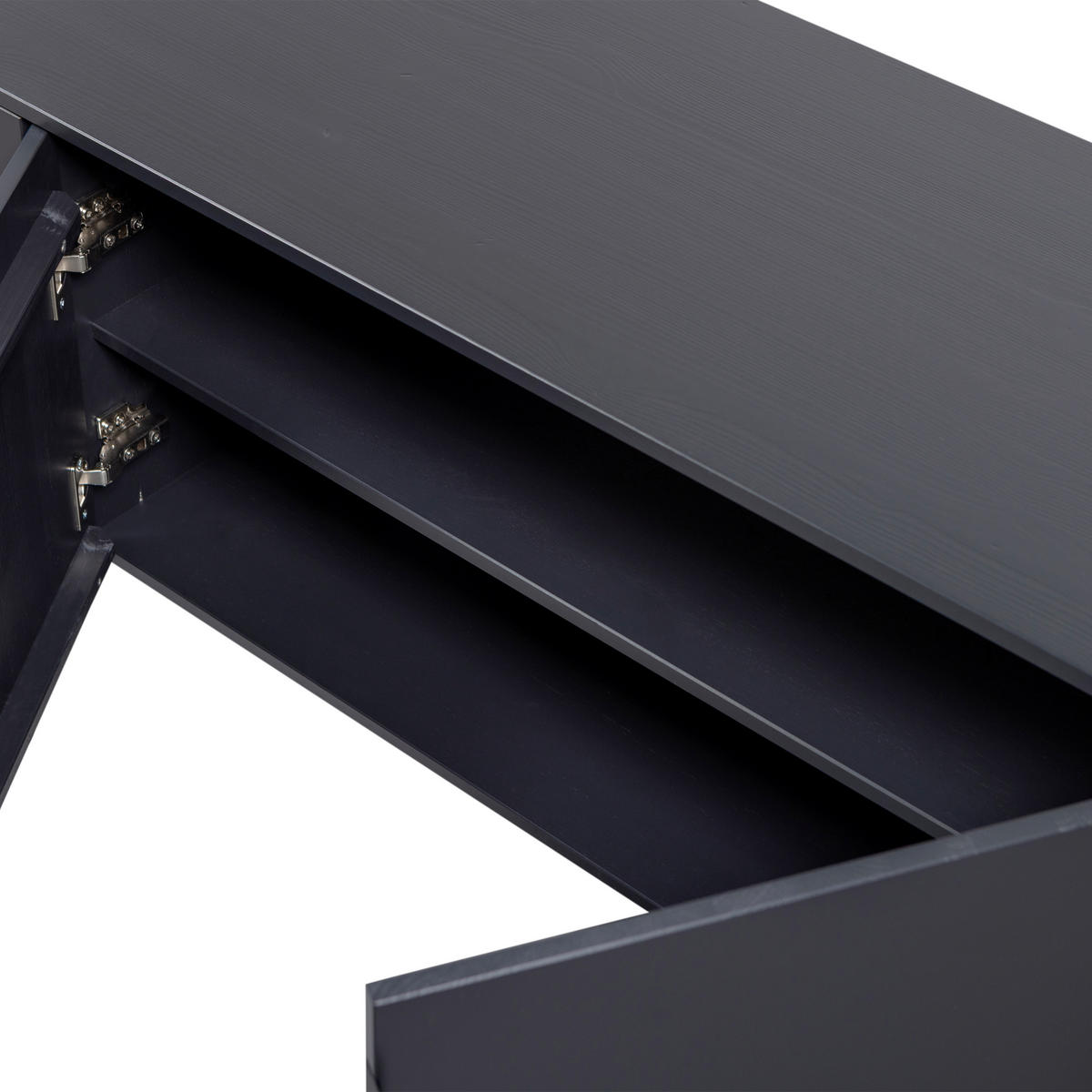 LOWBOARD Gunnar 154/56/44 cm  stehend  - Schwarz, Design, Holz/Metall (154/56/44cm) - Livetastic