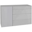 SIDEBOARD Imola  in 131/89/42 cm  - Hellgrau/Schwarz, Design, Glas/Holzwerkstoff (131/89/42cm) - Novel