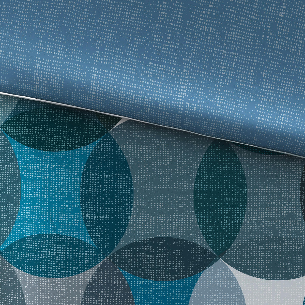WENDEBETTWÄSCHE Satin 135/200 cm  - Blau, Design, Textil (135/200cm) - Novel