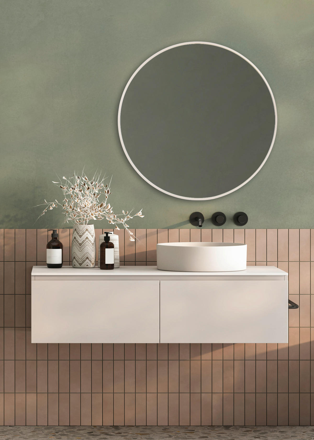 Oglindă    - nisipiu, Basics, sticlă/metal (70cm) - Hom`in