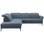 ECKSOFA in Flachgewebe Blau  - Blau/Schwarz, Design, Textil/Metall (233/299-313cm) - Dieter Knoll