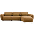 ECKSOFA  in Chenille Bronzefarben  340/190 cm  - Goldbraun/Schwarz, Design, Kunststoff/Textil (340/190cm) - Belluti