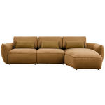 ECKSOFA  in Chenille Bronzefarben  340/190 cm  - Goldbraun/Schwarz, Design, Kunststoff/Textil (340/190cm) - Belluti