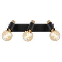 STRAHLER - Dunkelbraun/Schwarz, Design, Holz/Metall (48,5/8/14,5cm) - Globo