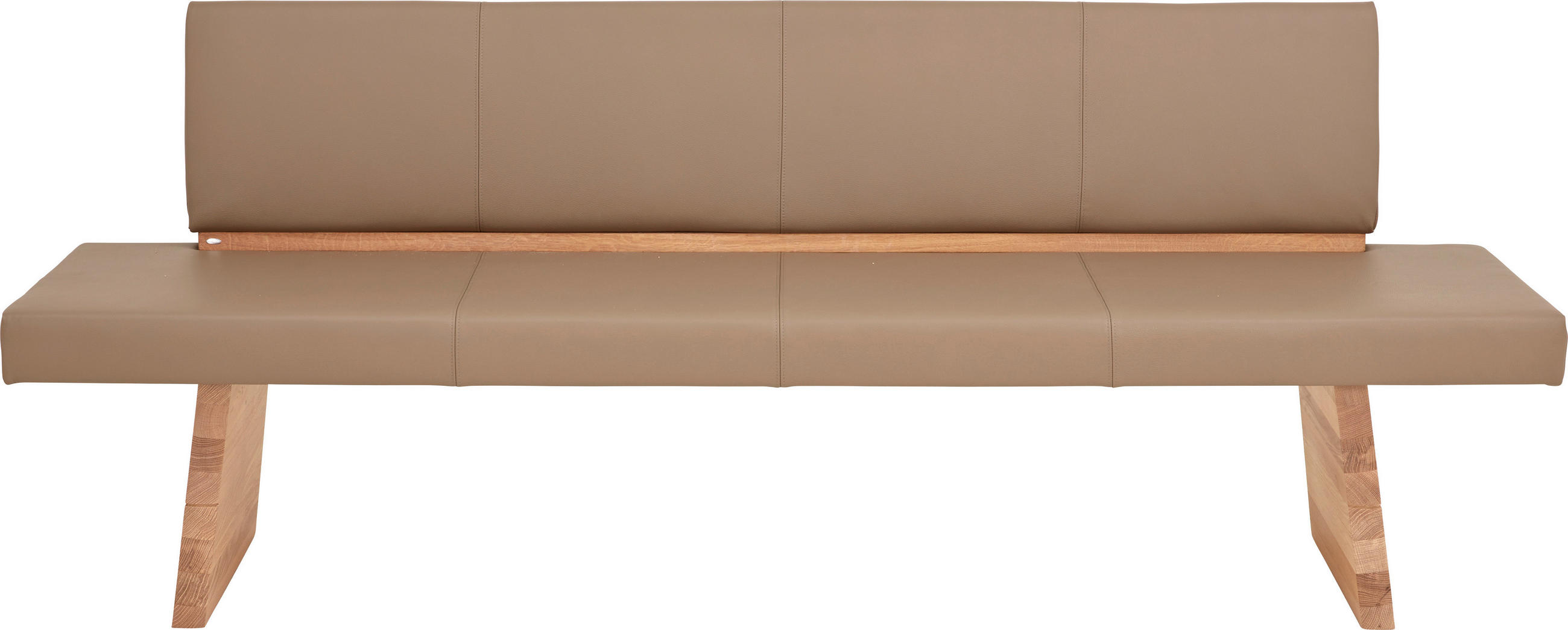 SITZBANK 200/88/59 cm  in Eichefarben, Hellbraun  - Hellbraun/Eichefarben, Design, Leder/Holz (200/88/59cm) - Voglauer