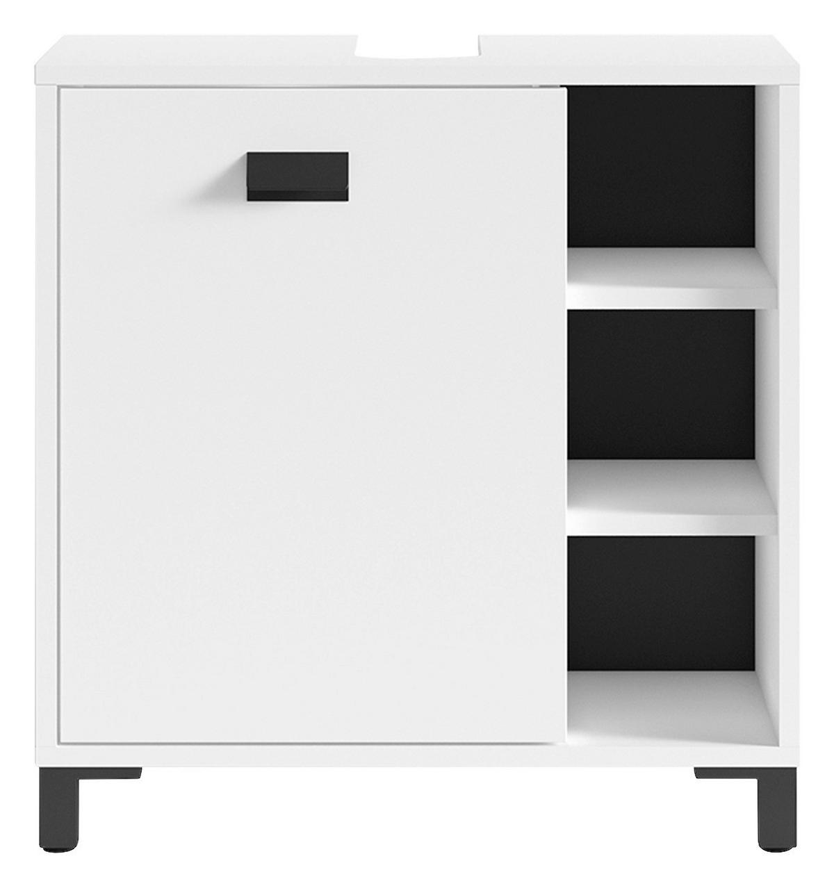 BADEZIMMER 2-teilig  in 60 cm  - Schwarz/Weiß, MODERN, Holzwerkstoff/Kunststoff (60cm) - MID.YOU