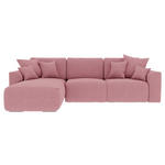 ECKSOFA in Velours Rosa  - Chromfarben/Rosa, KONVENTIONELL, Kunststoff/Textil (195/293cm) - Carryhome