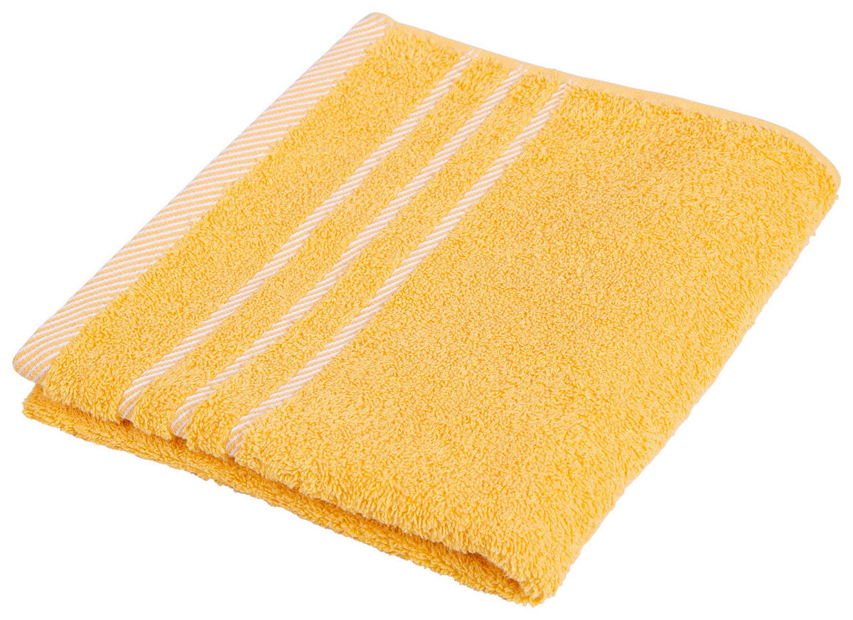 RUČNÍK, 50/90 cm, žlutá, bílá - bílá/žlutá, Konvenční, textil (50/90cm) - Esposa
