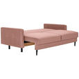 SCHLAFSOFA  in Samt Rosa  - Schwarz/Rosa, KONVENTIONELL, Holz/Textil (220/95/98cm) - Carryhome