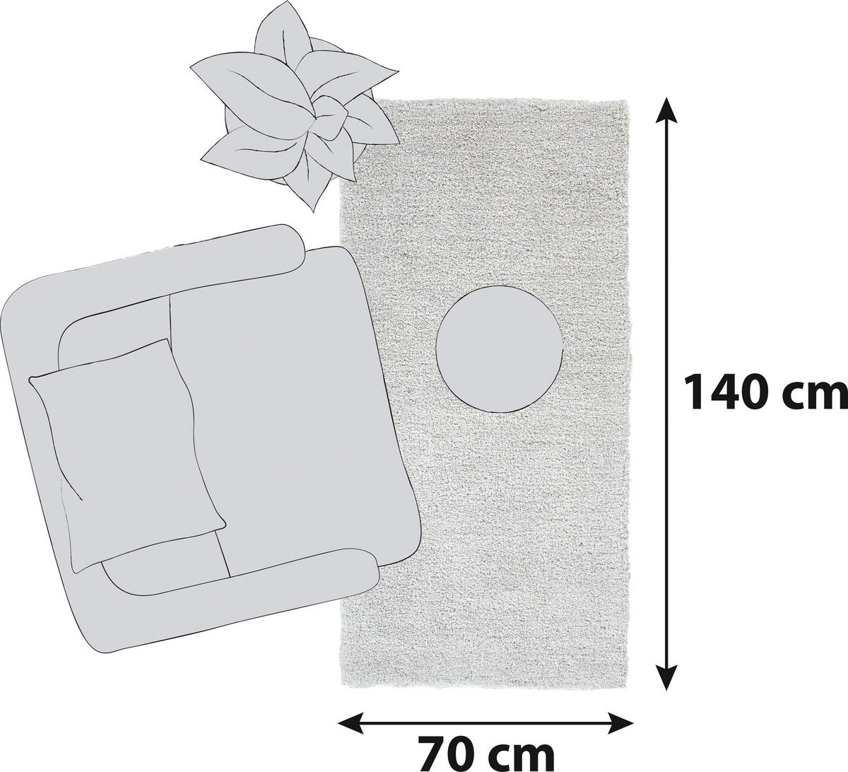 HOCHFLORTEPPICH 70/140 cm Relaxx Grau, Hellgrau  - Hellgrau/Grau, Basics, Textil (70/140cm) - Esprit