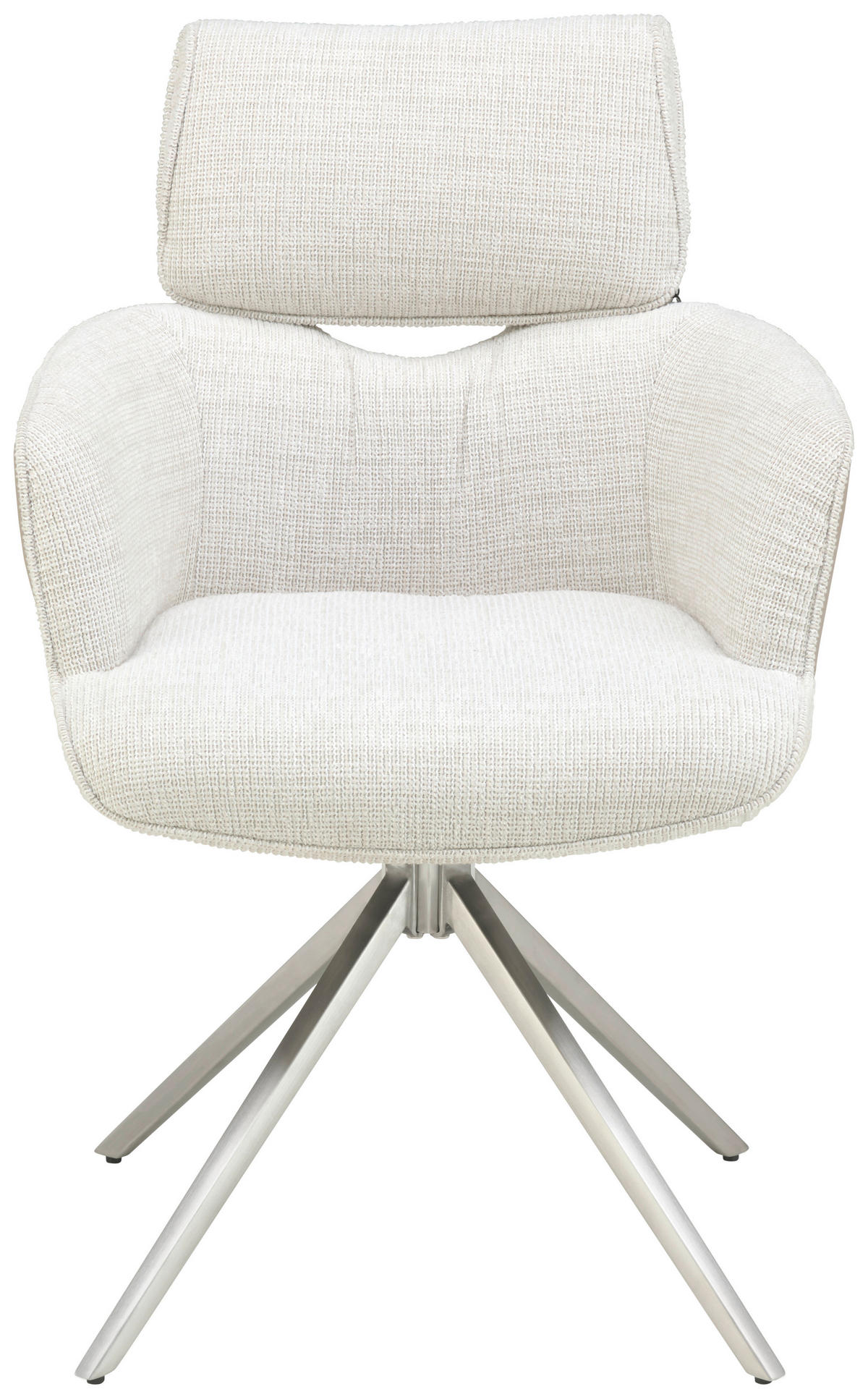 ARMLEHNSTUHL  in Edelstahl Webstoff, Mikrofaser  - Taupe/Edelstahlfarben, KONVENTIONELL, Textil/Metall (59,5/90,5/64,5cm) - Livetastic