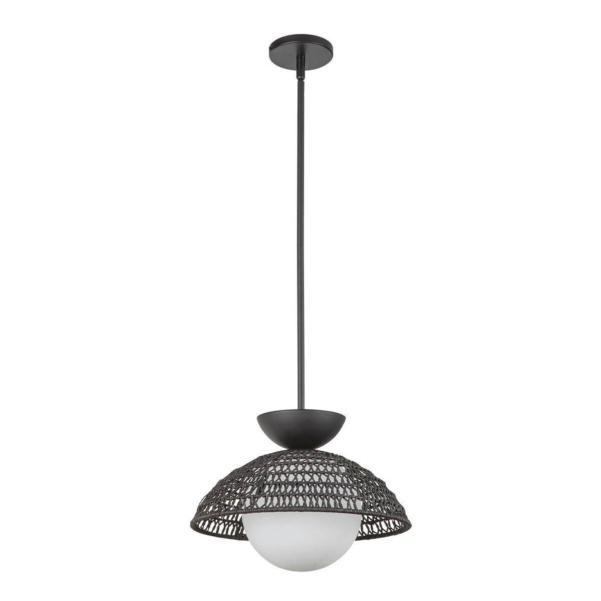 HÄNGELEUCHTE 37,5/26,4 cm  - Schwarz, LIFESTYLE, Glas/Holz (37,5/26,4cm) - Elstead Lighting