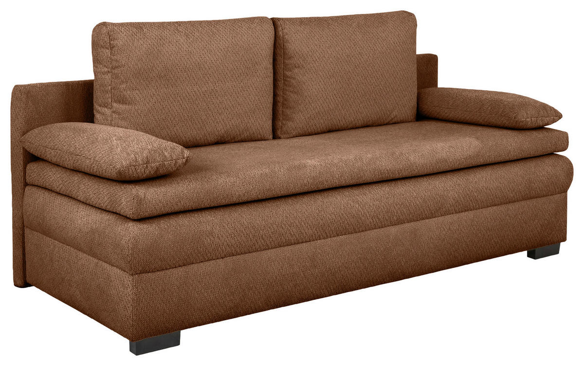 SCHLAFSOFA - Rostfarben/Schwarz, KONVENTIONELL, Kunststoff/Textil (195/93/83cm) - Carryhome