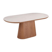 JEDILNA MIZA, naravne barve, bela  - bela/naravne barve, Design, kovina/leseni material (180/76/90cm) - Ti'me
