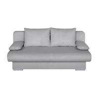 SCHLAFSOFA Hellgrau  inkl. Rückenkissen, Armlehnenkissen, Bettkasten, Schlaffunktion, Stauraum, Liegefläche im Originalstoff  - Chromfarben/Hellgrau, Design, Kunststoff/Textil (193/86/85cm) - P & B