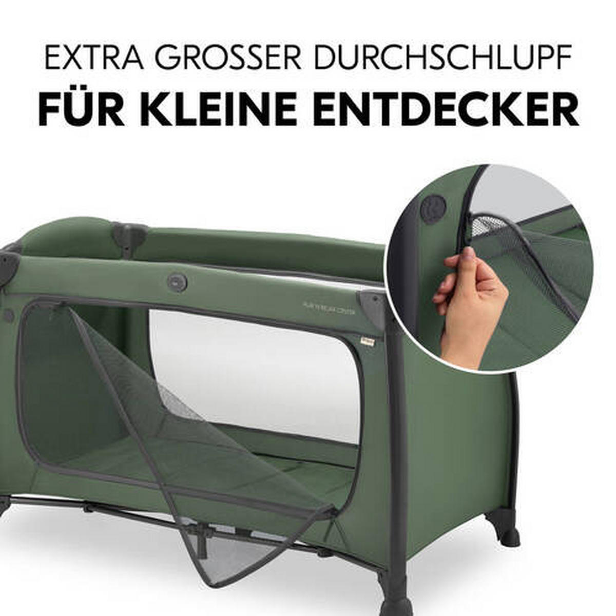 REISEBETT Play N Relax Center Dunkelgrün  - Dunkelgrün, Basics, Kunststoff/Textil (79/78/129cm) - Hauck