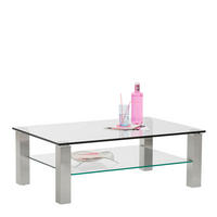 COUCHTISCH Kristallglas 120/80/43 cm rechteckig Nickelfarben  - Nickelfarben, Design, Glas/Kunststoff (120/80/43cm)