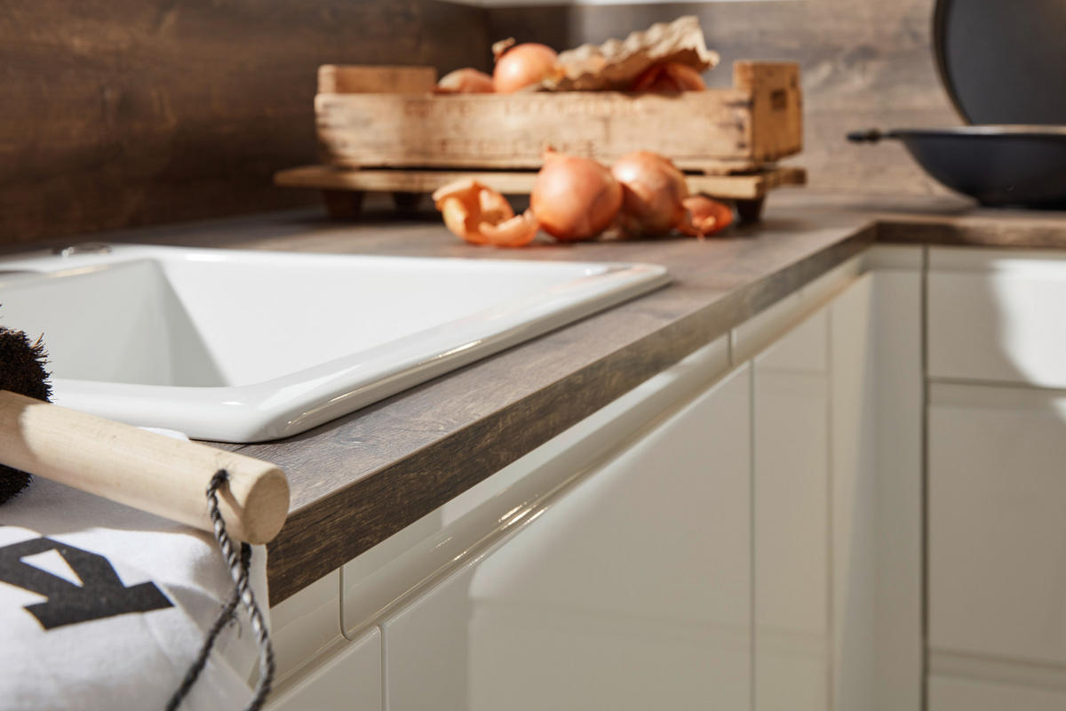 EINBAUKÜCHE ALPHA LACK  - Weiß/Grau, Design, Holzwerkstoff - Nolte Küchen