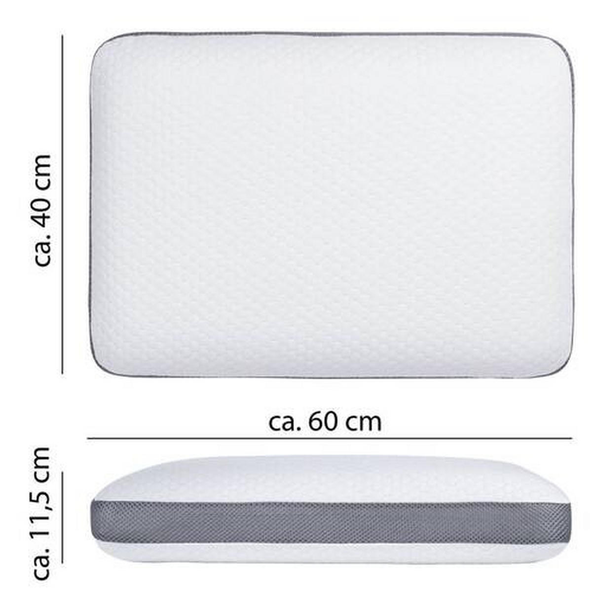 NACKENSTÜTZKISSEN 40/60 cm  - Weiß, Basics, Textil (40/60cm) - MID.YOU