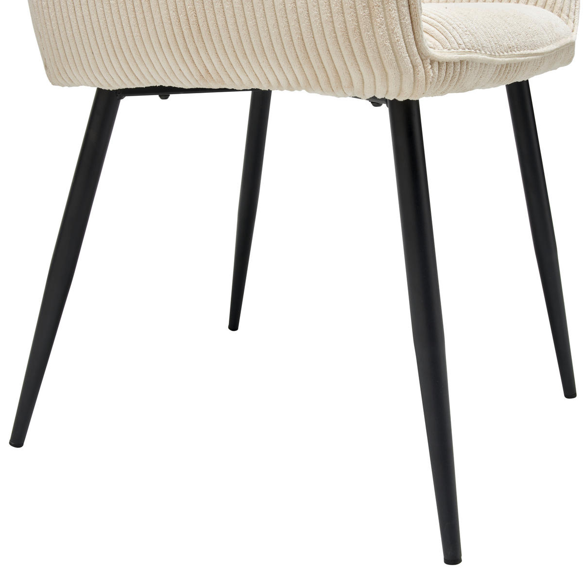 ARMLEHNSTUHL  in Eisen Cord  - Beige/Schwarz, Lifestyle, Textil/Metall (56/83/62cm) - MID.YOU