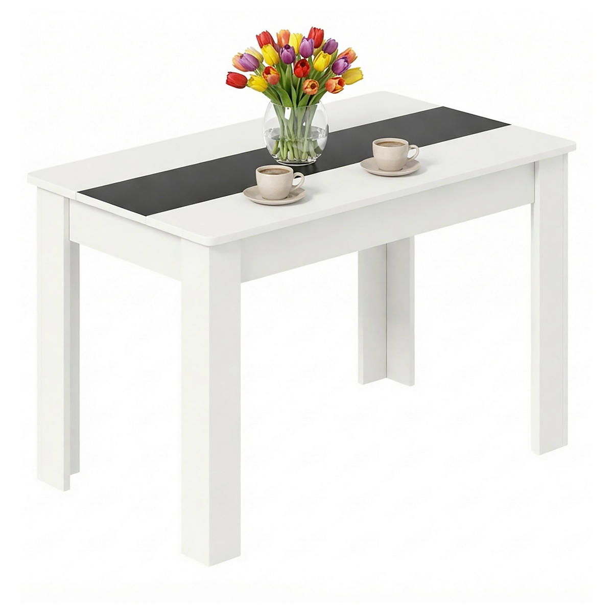ESSTISCH      - Anthrazit/Weiß, MODERN, Holzwerkstoff (140/80/75cm) - MID.YOU
