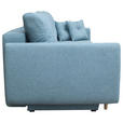 SCHLAFSOFA Webstoff Blau  - Blau/Buchefarben, KONVENTIONELL, Holz/Textil (220/90/95cm) - Carryhome