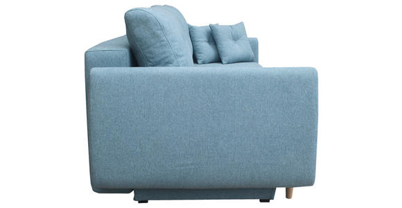 SCHLAFSOFA Webstoff Blau  - Blau/Buchefarben, KONVENTIONELL, Holz/Textil (220/90/95cm) - Carryhome