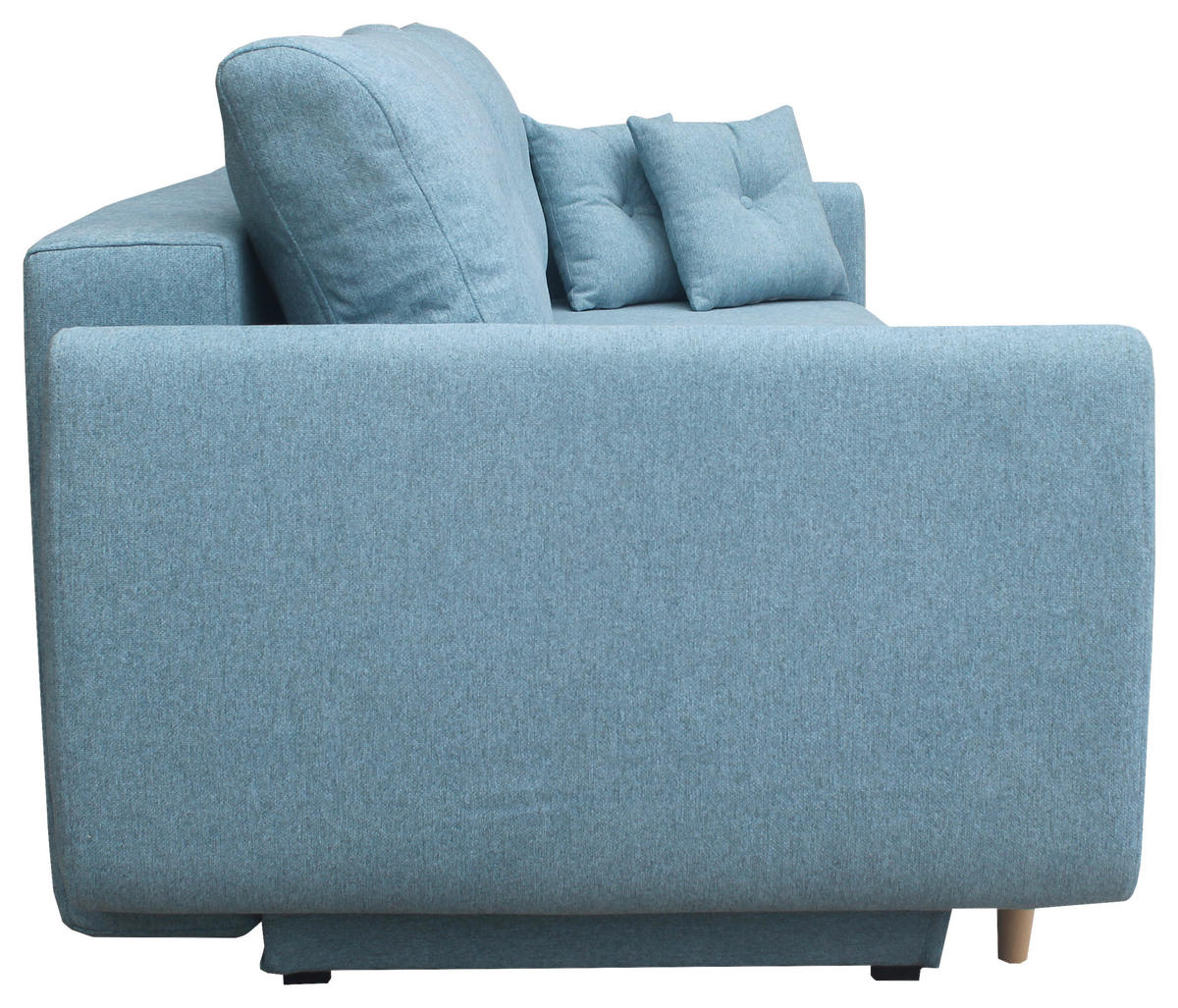 SCHLAFSOFA Webstoff Blau  - Blau/Buchefarben, KONVENTIONELL, Holz/Textil (220/90/95cm) - Carryhome