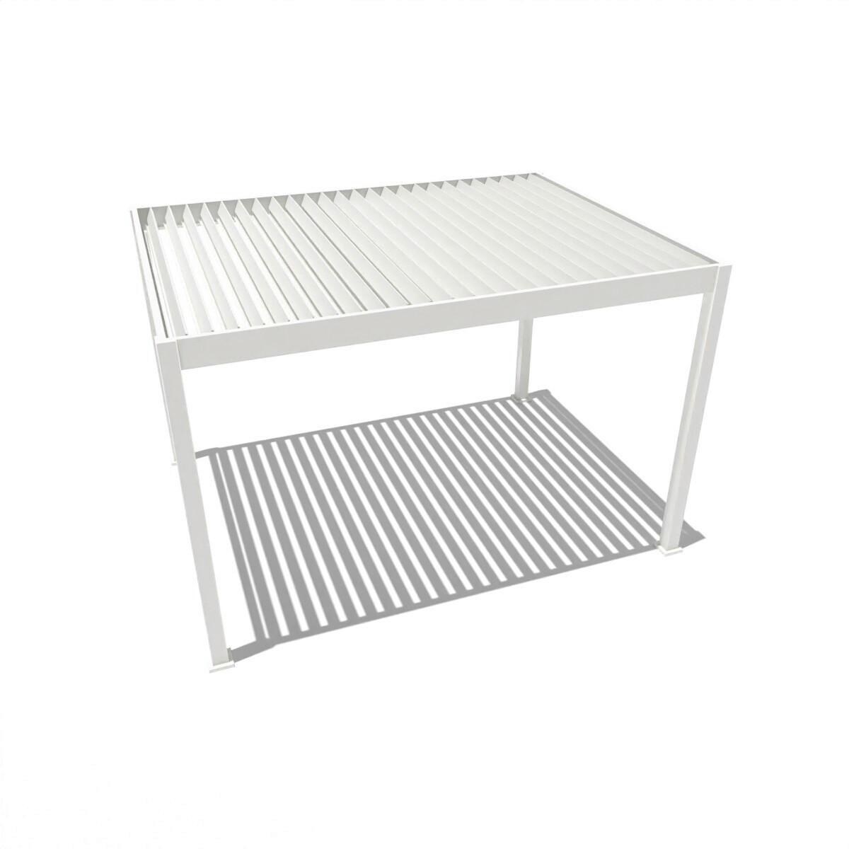 PERGOLA 300/255/400 cm   - Weiß Hochglanz, Basics, Metall (300/255/400cm) - Gardenson