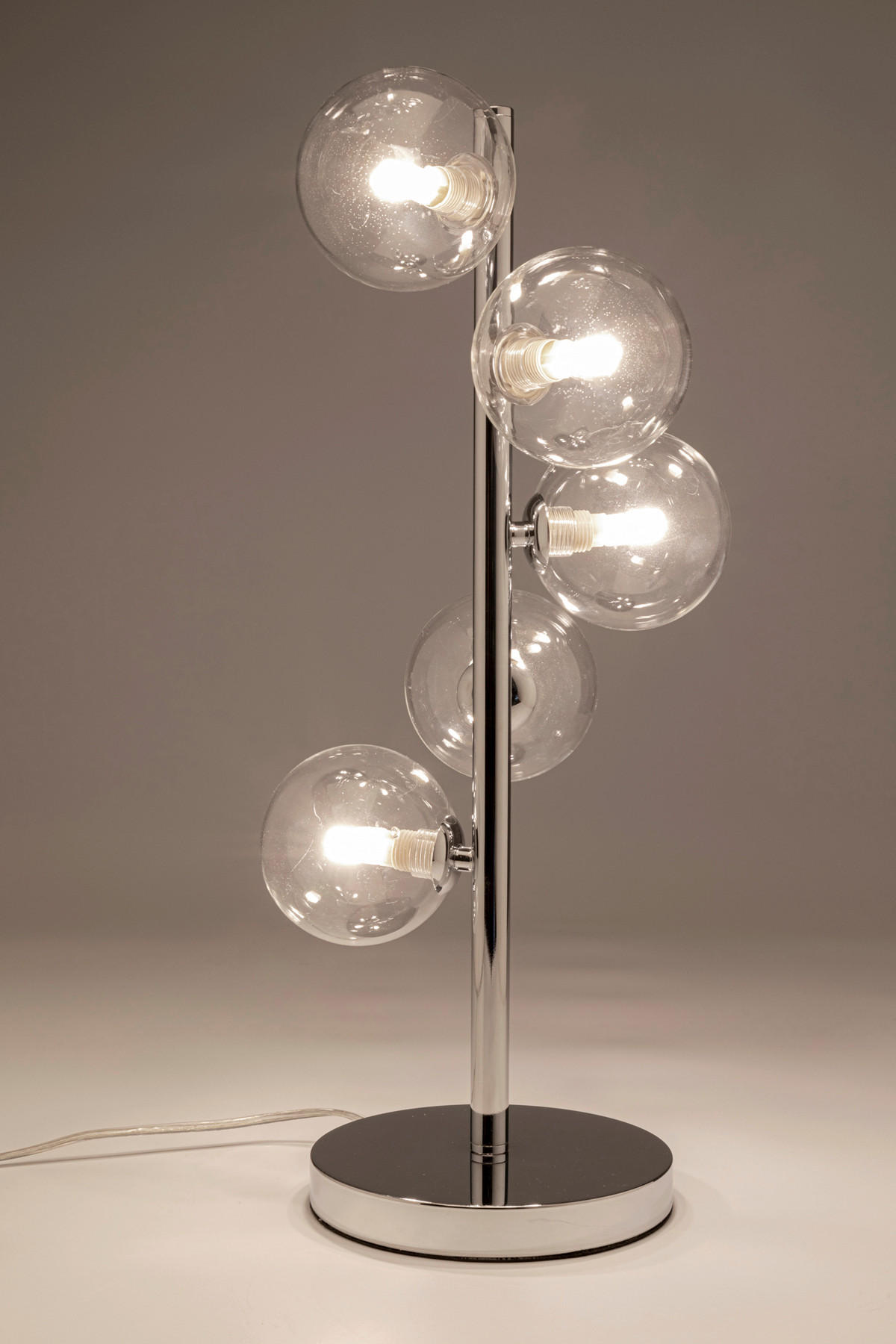 TISCHLEUCHTE Scala Balls 22/53,5/22 cm   - Klar/Silberfarben, Trend, Glas/Metall (22/53,5/22cm) - Kare-Design