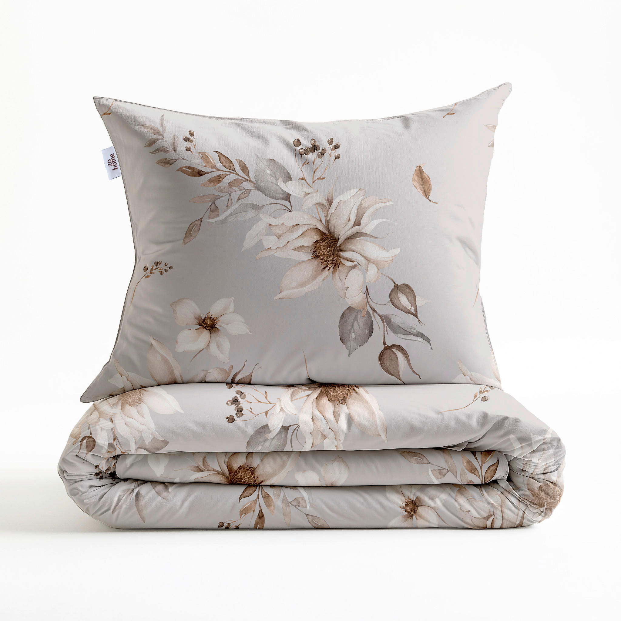 Zohome Bettwäsche Elara Grau 155x220 cm