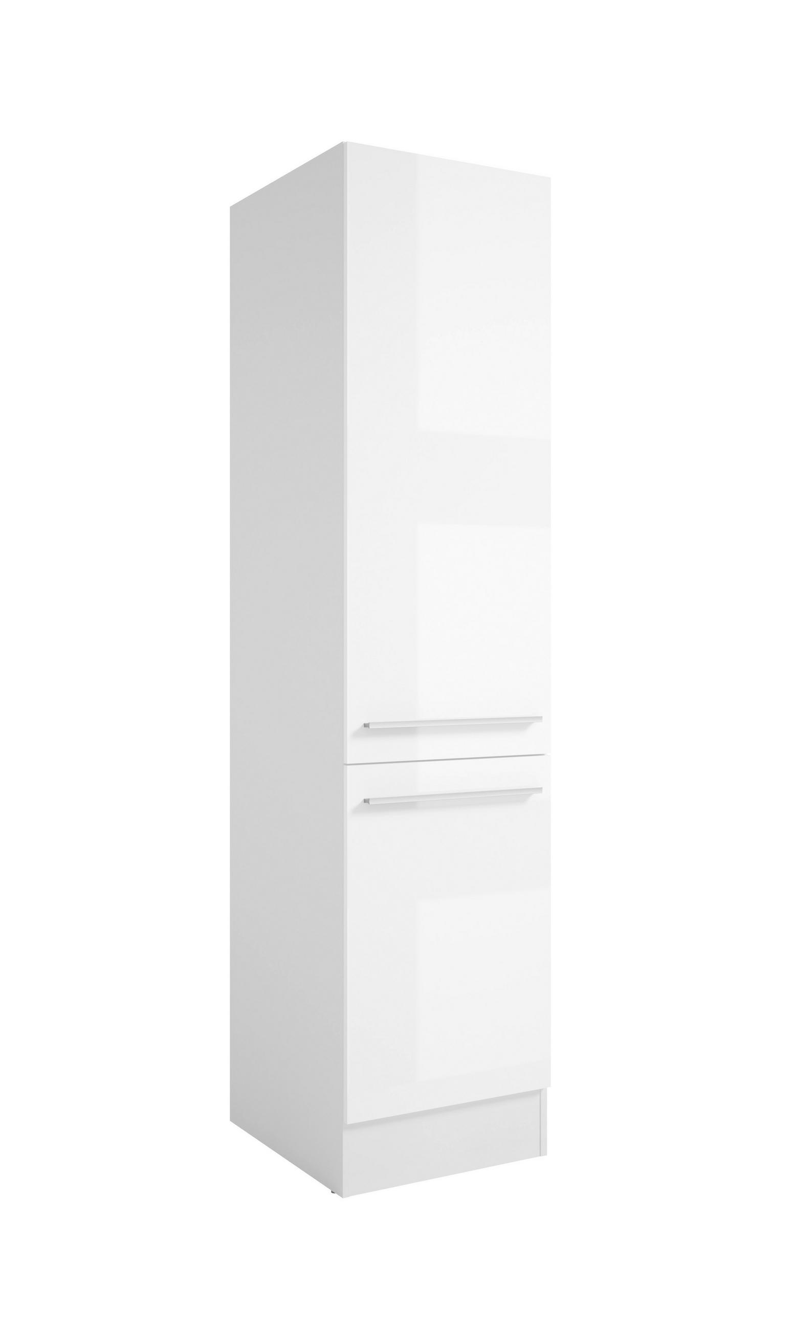 APOTHEKERSCHRANK 50/211/57 cm  in Weiß, Weiß Hochglanz  - Weiß Hochglanz/Silberfarben, Design, Holzwerkstoff/Kunststoff (50/211/57cm) - P & B