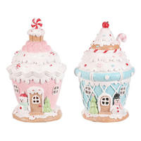 VÁNOČNÍ FIGURKA - světle růžová, Basics, plast (13/21/13cm)