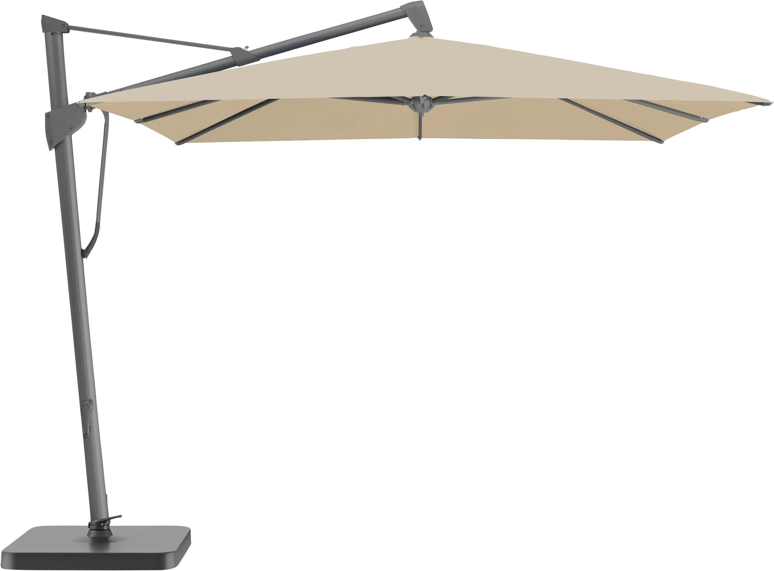 AMPELSCHIRM 400x300 cm Creme  - Anthrazit/Creme, Basics, Textil/Metall (400/300cm) - Glatz