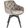 ARMLEHNSTUHL  in Eisen Samt  - Schwarz/Grau, Modern, Holz/Textil (59,5/84/63,5cm) - Livetastic