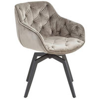 ARMLEHNSTUHL  in Eisen Samt  - Schwarz/Grau, Modern, Holz/Textil (59,5/84/63,5cm) - Livetastic