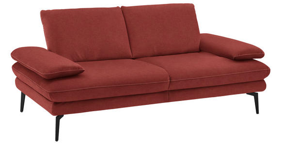 2,5-SITZER in Velours Koralle - Koralle/Beige, Design, Textil/Metall (196/89/104cm) - Dieter Knoll