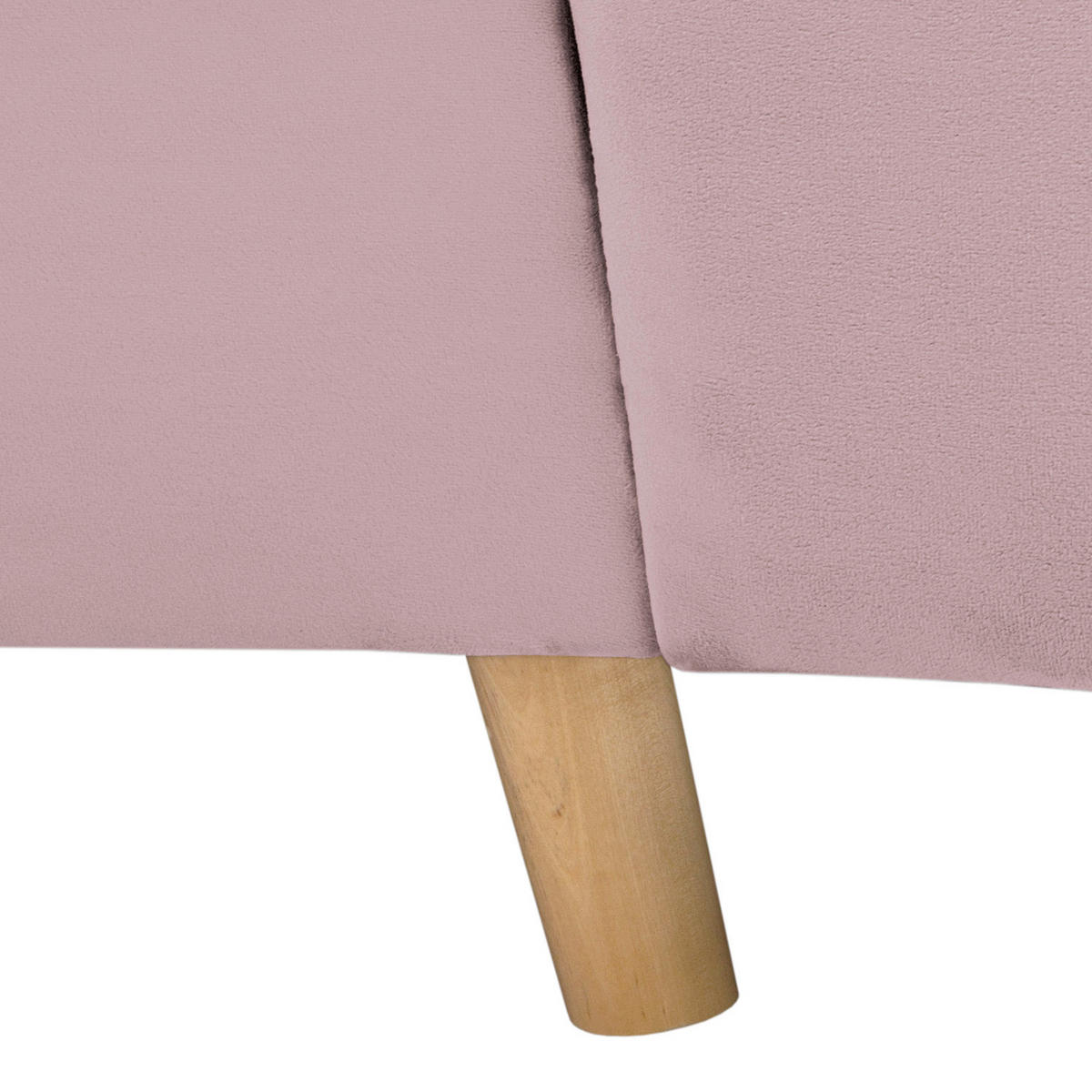 ECKSOFA Ariella in Samt Rosa  161/231 cm  - Naturfarben/Rosa, Design, Holz/Textil (161/231cm) - Livetastic