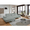 ECKSOFA in Chenille, Mikrofaser Hellblau, Salbeigrün  157/299 cm  - Salbeigrün/Schwarz, Design, Textil/Metall (157/299cm) - Dieter Knoll