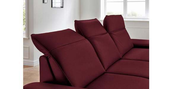 ECKSOFA Rivello in Echtleder Weinrot  328/193 cm  - Weinrot/Schwarz, Design, Leder/Metall (328/193cm) - Dieter Knoll